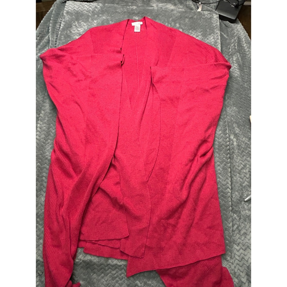 J. Jill Raspberry Pink Open Front Cardigan Wrap Sweater One Size Cotton‎ Blend